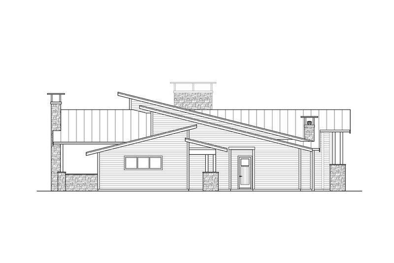 Home Plan - Exterior - Other Elevation for Modern House Plan #124-1346 - 3 bed, 3.5 bath