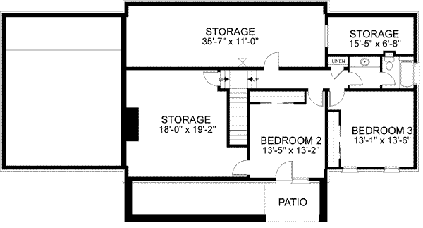 Home Plan - Southern Floor Plan - Lower Floor Plan #56-183
