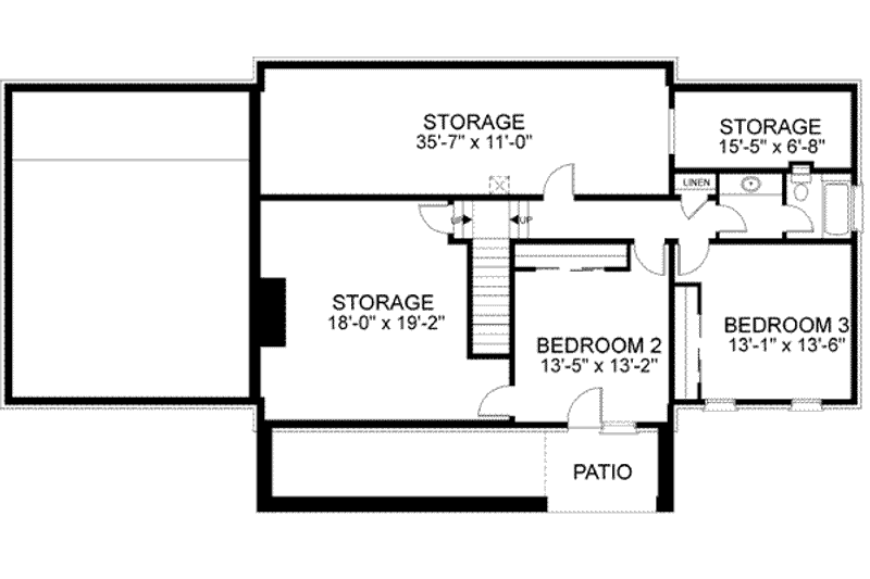 Dream House Plan - Floor Plan - Lower Floor for Southern House Plan #56-183 - 4 bed, 2.5 bath