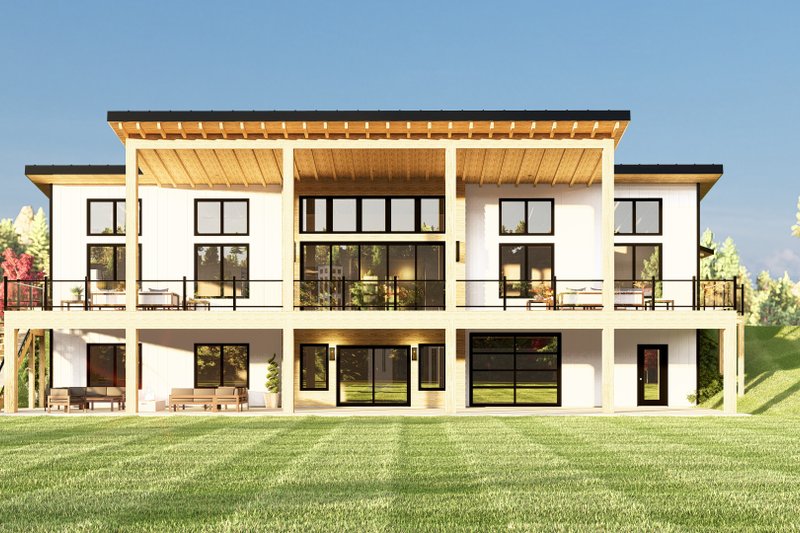 Architectural House Design - Exterior - Rear Elevation for Modern House Plan #1064-323 - 3 bed, 2 bath