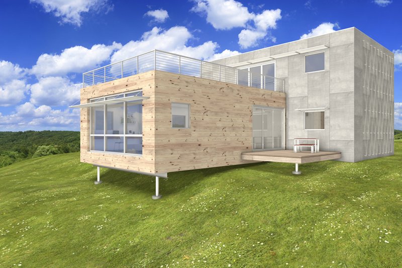 House Blueprint - Modern, Front elevation