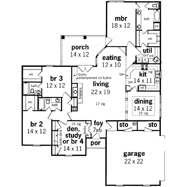 Mediterranean Floor Plan - Main Floor Plan #45-248