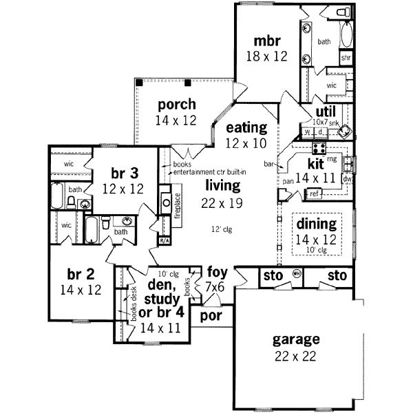 Dream House Plan - Mediterranean Floor Plan - Main Floor Plan #45-248