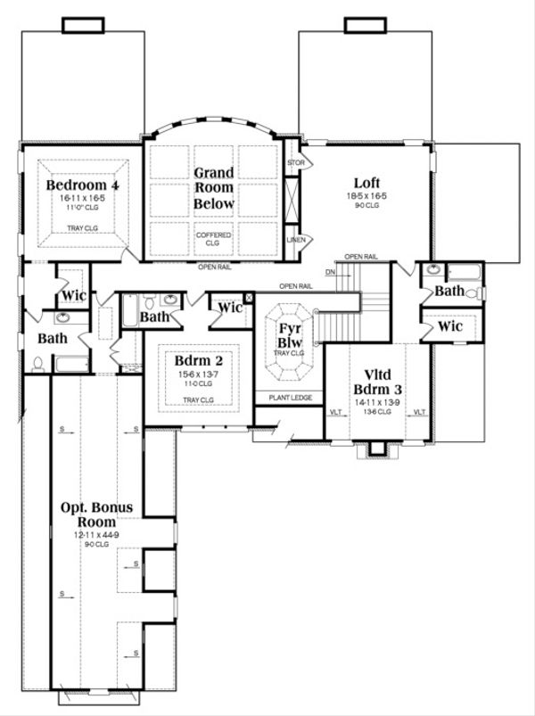 Home Plan - European Floor Plan - Upper Floor Plan #419-242