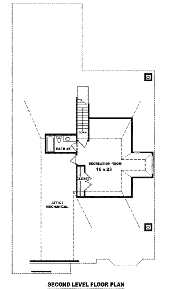 Floor Plan - Upper Floor for European House Plan #81-1225 - 3 bed, 3 bath