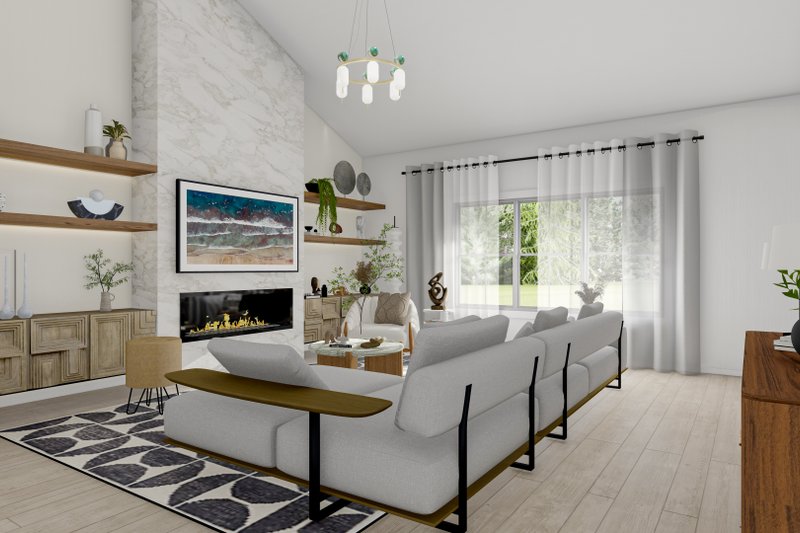 House Design - Interior - Family Room for Barndominium House Plan #1064-301 - 3 bed, 2.5 bath