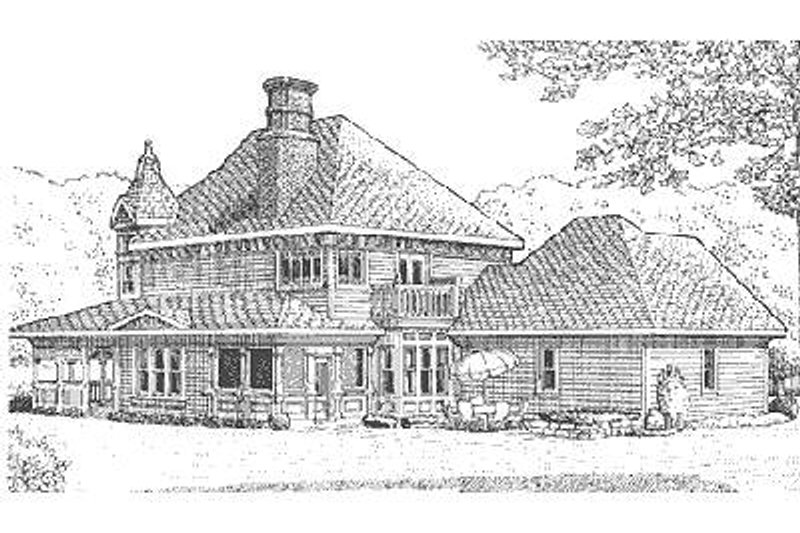 Dream House Plan - Exterior - Rear Elevation for Victorian House Plan #410-111 - 3 bed, 2.5 bath