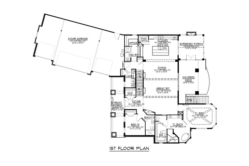 Architectural House Design - Floor Plan - Main Floor for Ranch House Plan #1064-89 - 2 bed, 3.5 bath