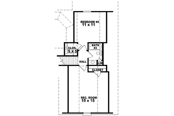 Floor Plan - Upper Floor for Traditional House Plan #81-1035 - 4 bed, 3 bath