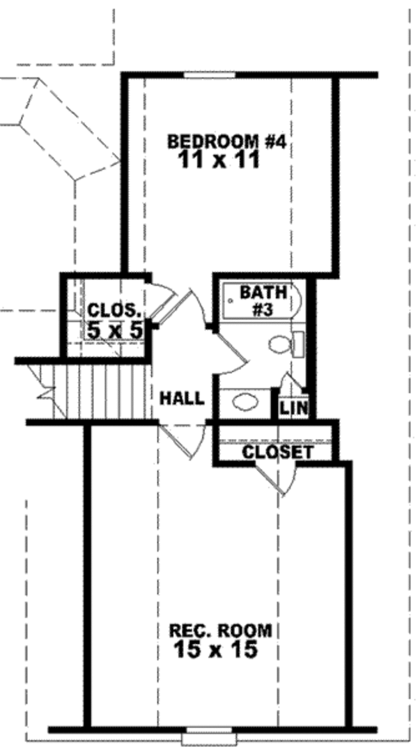 Traditional Floor Plan - Upper Floor Plan #81-1035