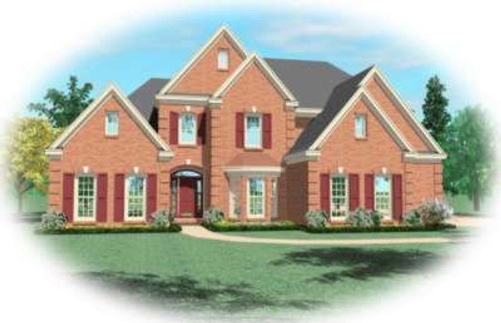 Exterior - Front Elevation 2 for European House Plan #81-993 - 4 bed, 3.5 bath