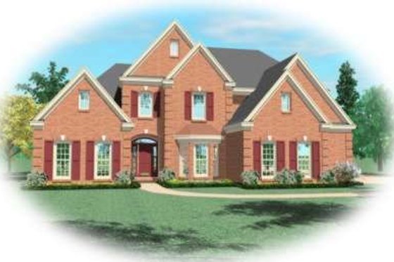 Exterior - Front Elevation for European House Plan #81-993 - 4 bed, 3.5 bath