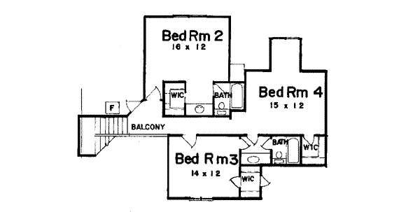 House Design - European Floor Plan - Upper Floor Plan #52-124