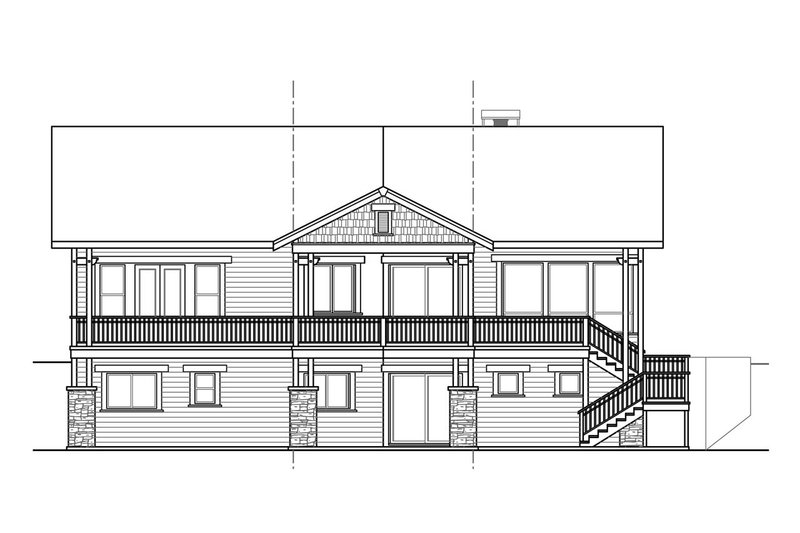 House Design - Exterior - Rear Elevation for Craftsman House Plan #124-913 - 4 bed, 3.5 bath
