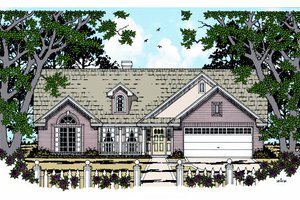 House Blueprint - Country Exterior - Front Elevation Plan #42-353