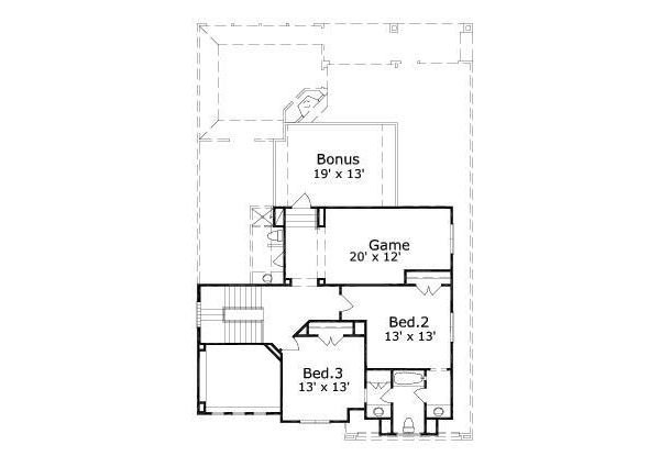 Floor Plan - Upper Floor for European House Plan #411-582 - 3 bed, 2.5 bath
