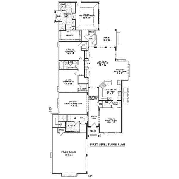 Traditional Floor Plan - Main Floor Plan #81-381