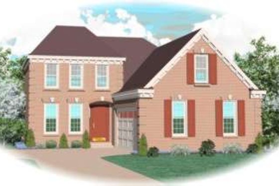 Exterior - Front Elevation for European House Plan #81-825 - 3 bed, 2.5 bath