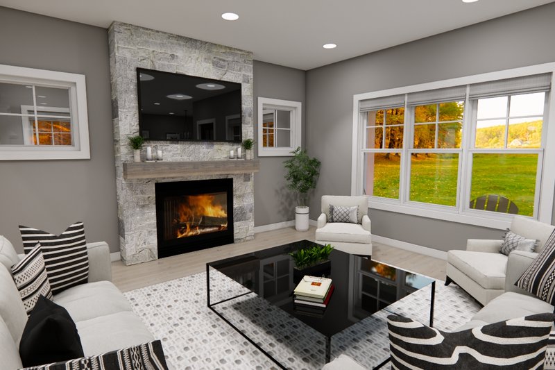 Home Plan - Interior - Family Room 1 for Craftsman House Plan #51-1368 - 4 bed, 3.5 bath