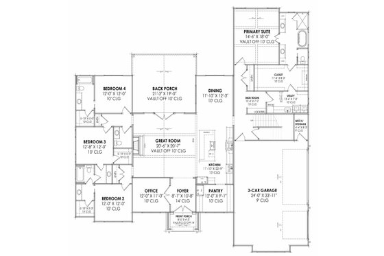 Floor Plan - Main Floor for Cottage House Plan #1096-126 - 4 bed, 3.5 bath
