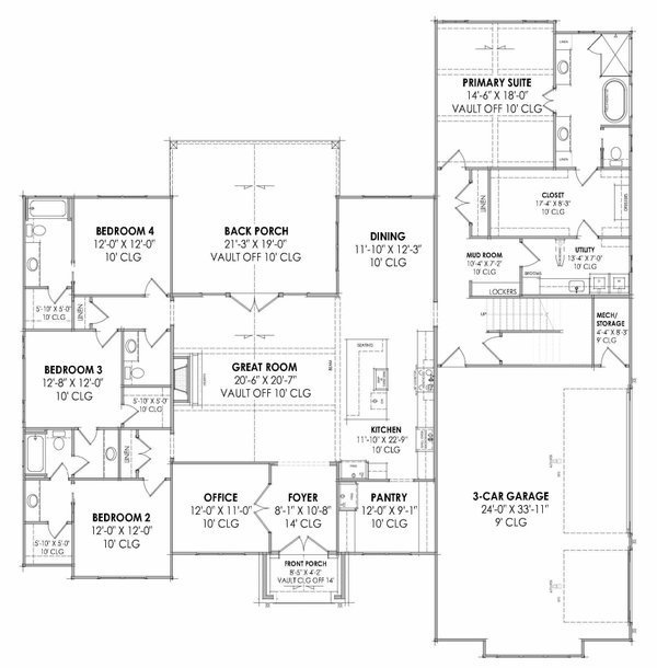 Cottage Floor Plan - Main Floor Plan #1096-126