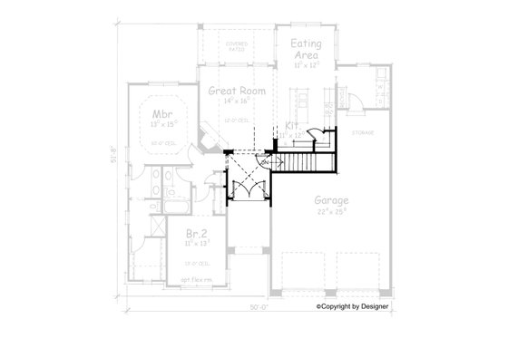 Floor Plan - Other Floor for European House Plan #20-1396 - 2 bed, 2 bath