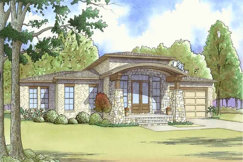 House Blueprint - Modern Exterior - Front Elevation Plan #17-2598