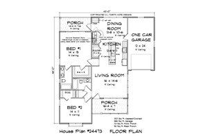 Floor Plan - Main Floor for Cottage House Plan #513-2266 - 2 bed, 2 bath