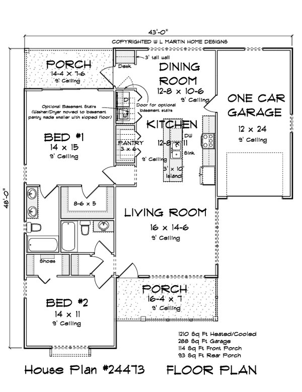 Home Plan - Cottage Floor Plan - Main Floor Plan #513-2266