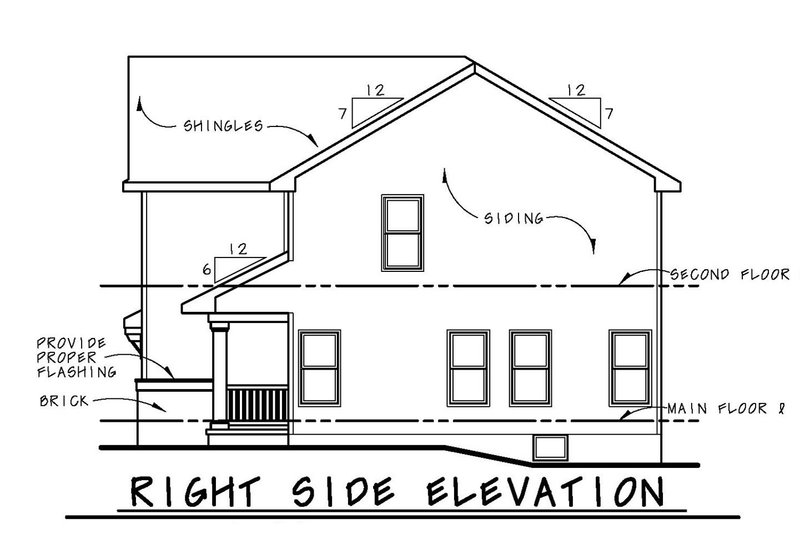 Home Plan - Exterior - Rear Elevation for Country House Plan #20-2149 - 4 bed, 2.5 bath