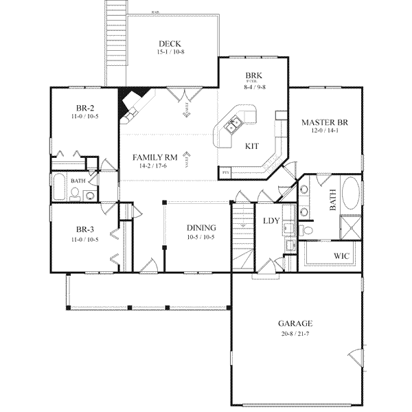 Traditional Floor Plan - Main Floor Plan #71-143
