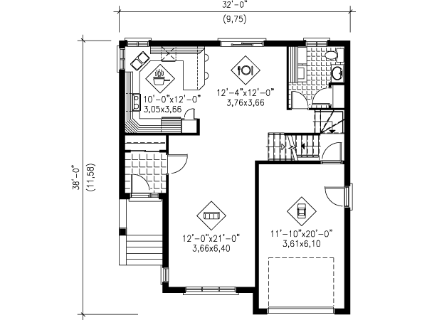 European Floor Plan - Main Floor Plan #25-4184