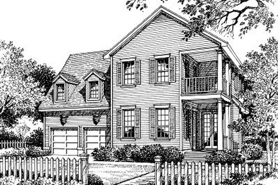 Exterior - Front Elevation for Traditional House Plan #417-271 - 3 bed, 2.5 bath