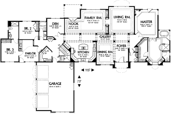 Home Plan - Southern Floor Plan - Main Floor Plan #48-352