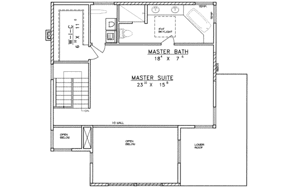 Contemporary Floor Plan - Upper Floor Plan #117-198