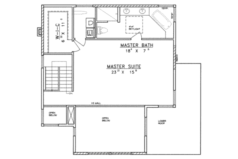 Home Plan - Floor Plan - Upper Floor for Contemporary House Plan #117-198 - 3 bed, 2.5 bath