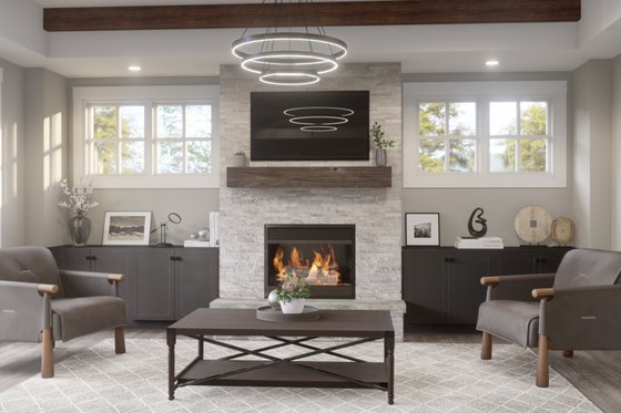 Interior - Family Room 1 for Craftsman House Plan #51-1244 - 3 bed, 2.5 bath