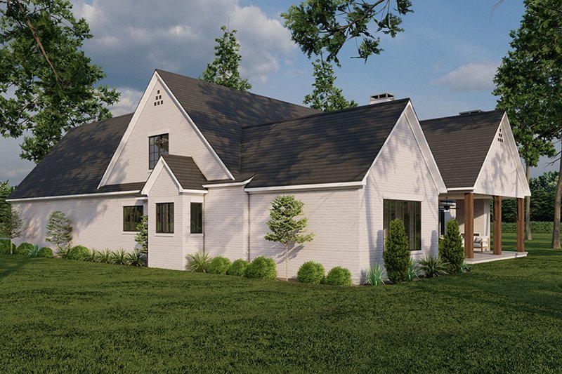 House Plan Design - Exterior - Rear Elevation 1 for European House Plan #923-335 - 3 bed, 3.5 bath