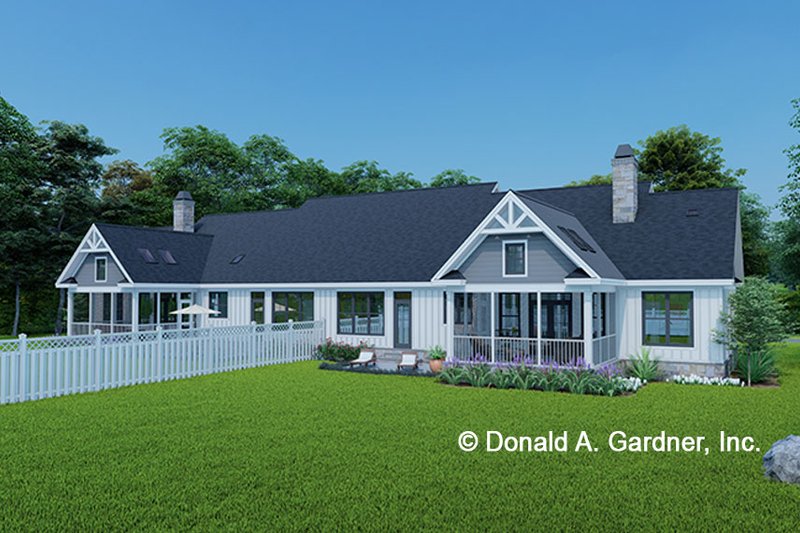 House Design - Exterior - Rear Elevation 1 for Craftsman House Plan #929-1202 - 6 bed, 4 bath