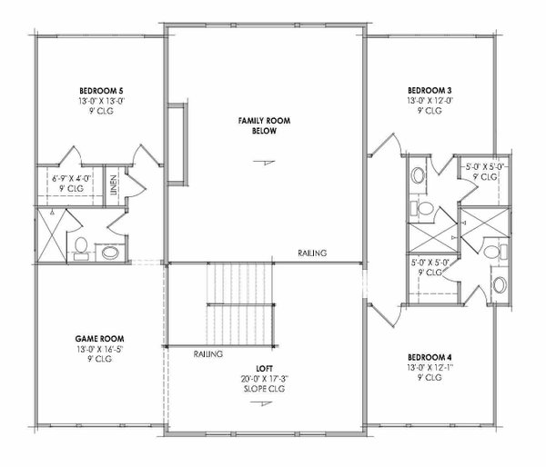Dream House Plan - Floor Plan - Upper Floor for Modern House Plan #1096-195 - 5 bed, 5.5 bath