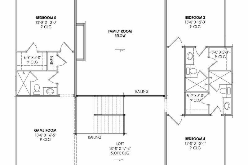 Dream House Plan - Floor Plan - Upper Floor for Modern House Plan #1096-195 - 5 bed, 5.5 bath