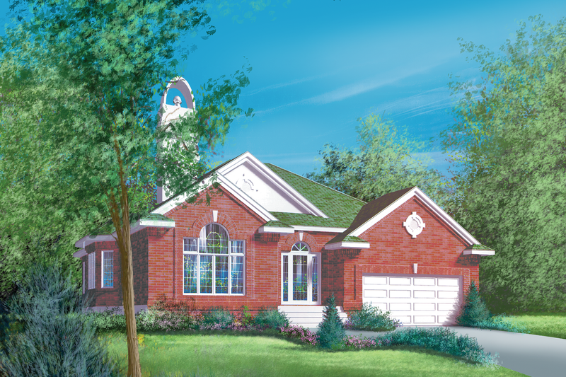 House Blueprint - Exterior - Front Elevation 2 for Traditional House Plan #25-1071 - 2 bed, 1 bath