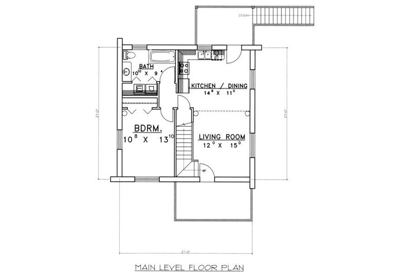 Home Plan - Floor Plan - Main Floor for Log House Plan #117-554 - 1 bed, 1 bath