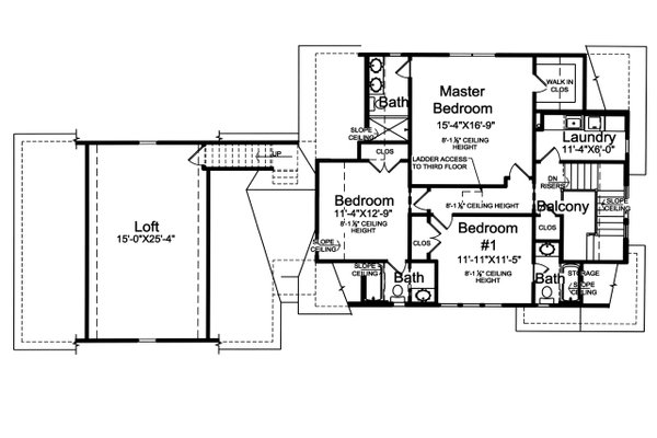 Traditional Floor Plan - Upper Floor Plan #46-919