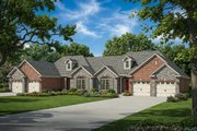 European Style House Plan - 2 Beds 2 Baths 2774 Sq/Ft Plan #17-1079 Exterior 