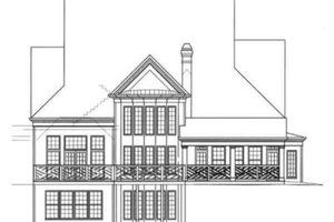 Exterior - Rear Elevation for Colonial House Plan #119-156 - 4 bed, 3.5 bath