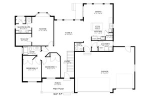 Floor Plan - Main Floor for Ranch House Plan #1060-11 - 6 bed, 3.5 bath