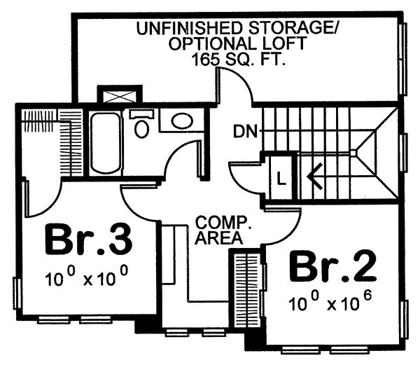 Home Plan - Craftsman Floor Plan - Upper Floor Plan #20-2236