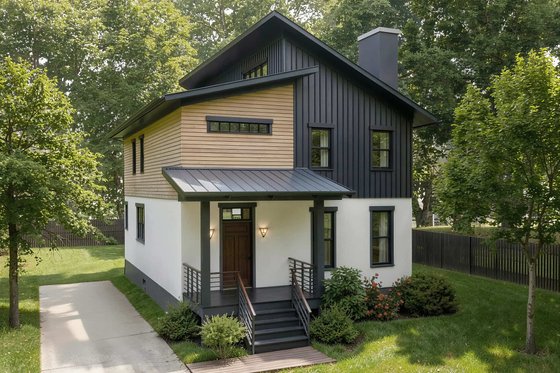 Exterior - Front Elevation 3 for Modern House Plan #79-316 - 3 bed, 2.5 bath