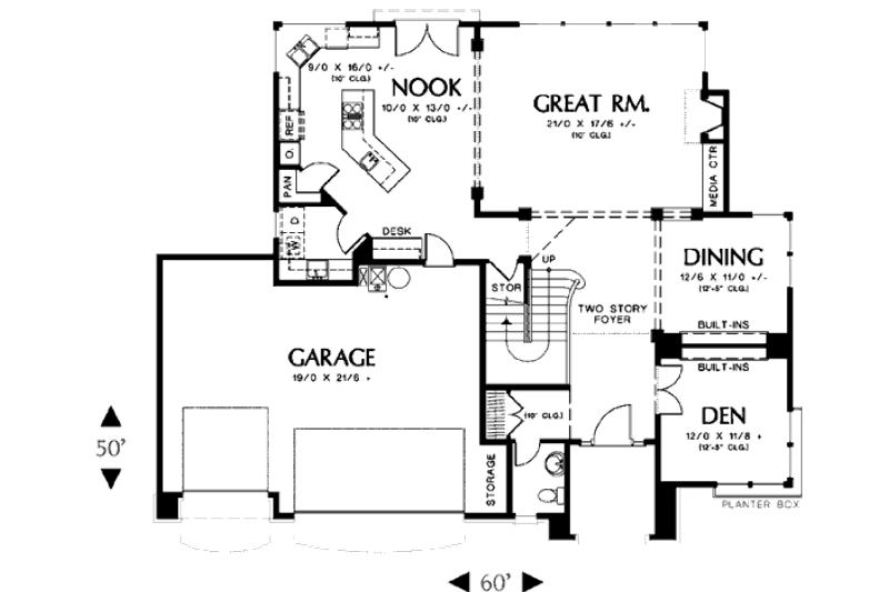 Home Plan - Floor Plan - Main Floor for European House Plan #48-386 - 3 bed, 2.5 bath